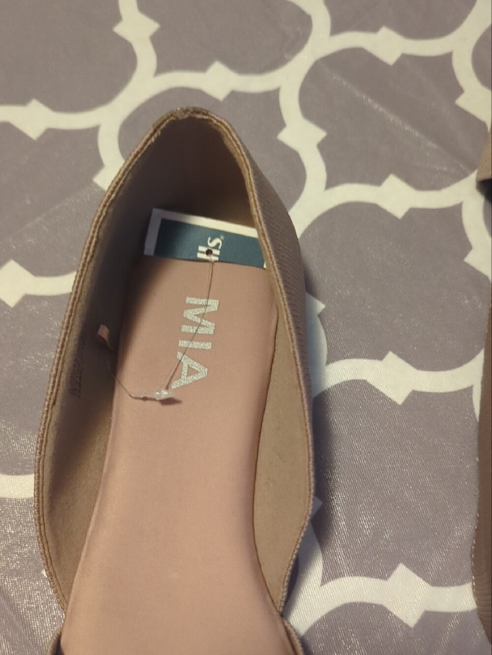 MIA Pointed D'Orsay Flats in Blush Nude - Picture 6 of 6